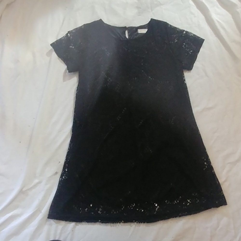 Style Small Black Mini Lace Shift Dress